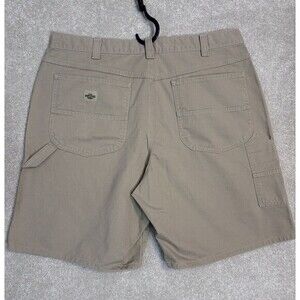 Vtg Lee Dungarees Shorts Mens 42R (Actual 39x10.5) Tan Chino Khaki Carpenter Y2K